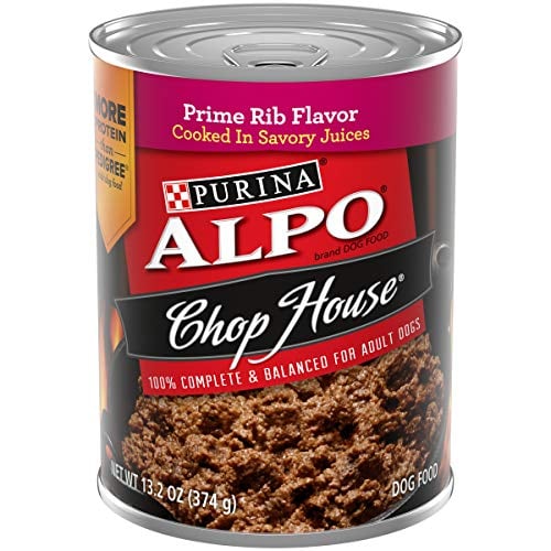 Book Cover Purina ALPO Wet Dog Food, Chop House Prime Rib Flavor - (12) 13.2 oz. Cans