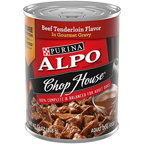 Book Cover Purina ALPO Gravy Wet Dog Food, Chop House Beef Tenderloin Flavor - (12) 13 oz. Cans