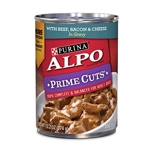 Book Cover Purina ALPO Gravy Adult Wet Dog Food, Prime Cuts With Beef, Bacon & Cheese - (12) 13.2 oz. Cans