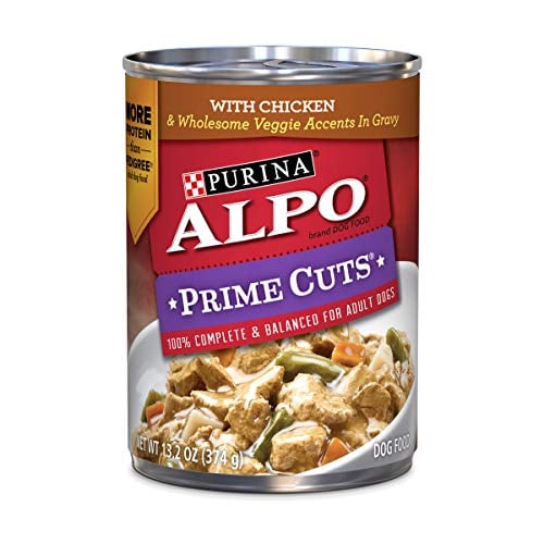 Book Cover Purina ALPO Gravy Wet Dog Food, Prime Cuts With Chicken - (12) 13.2 oz. Cans