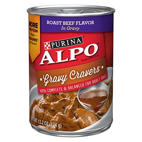 Book Cover Purina ALPO Gravy Wet Dog Food, Gravy Cravers Roast Beef Flavor in Gravy - (12) 13.2 oz. Cans
