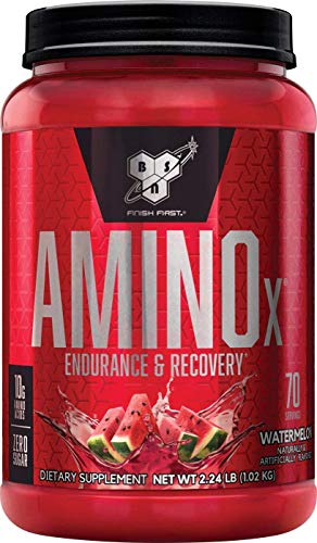Book Cover BSN Amino X Muscle Recovery & Endurance Powder with BCAAs, 10 Grams of Amino Acids, Keto Friendly, Caffeine Free, Flavor: Watermelon, 70 Servings (Packaging May Vary)