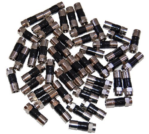 Book Cover 50-Pack RG6 Quad Compression Connectors PPC EX6XL Approved for Most Satellite or Cable Coax