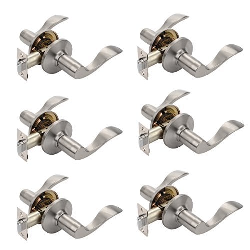 Book Cover Dynasty Hardware HER-82-US15 Heritage Lever Passage Set, Satin Nickel, Contractor Pack (6 Pack)