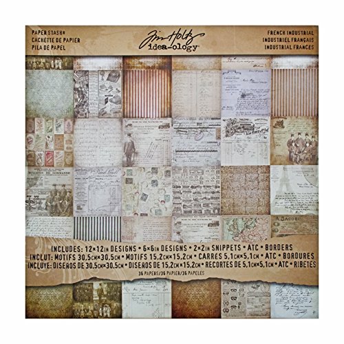 Book Cover Tim Holtz idea-ology French Industrial Paper Stash, Beige