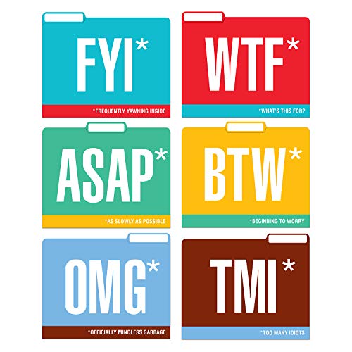 Book Cover Knock Knock Honest Acronyms File Folders Set, Funny Cubicle DÃ©cor (Set of 6, 11.5 x 9-inches)