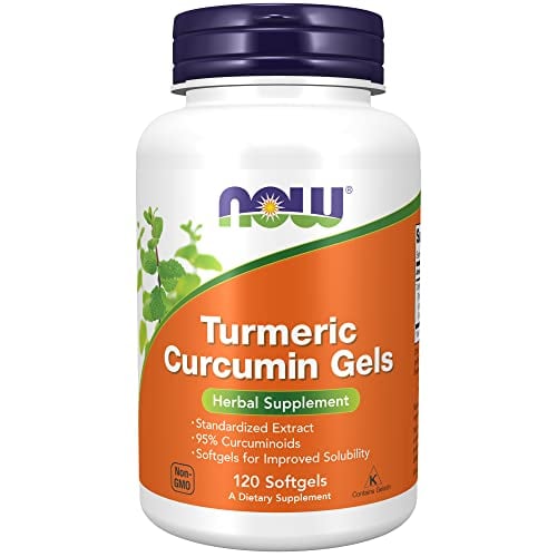Book Cover NOW Supplements, Tumeric Curcumin (Curcuma longa) Gels, Standardized Extract, Herbal Supplement with 95% Curcuminoids, 120 Softgels