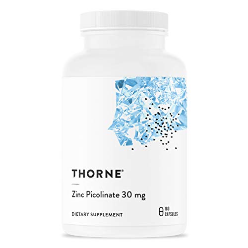 Book Cover Thorne Zinc Picolinate 30 mg - Well-Absorbed Zinc Supplement for Growth and Immune Function - 180 Capsules