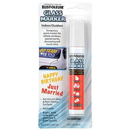 Book Cover Rust-Oleum 267963 Soap and Water Washable Leaving no Residue Glass Marker, White,