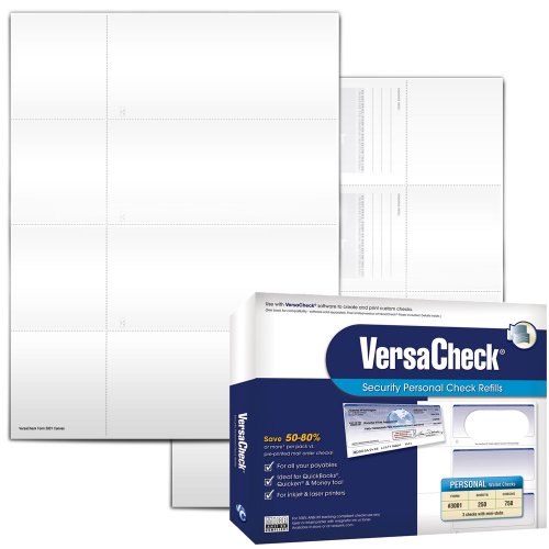 Book Cover VersaCheck Security Personal Check Refills: Form #3001 Personal Wallet - White Canvas - 250 Sheets