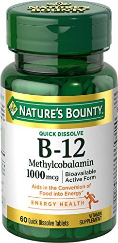 Book Cover Nature's Bounty Vitamin B12 Supplement, Supports Metabolism and Nervous System Health, 1000mcg, 60 Tablets