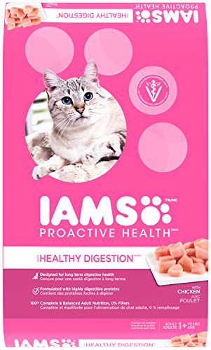 Book Cover Iams Proactive Health Adult Healthy Digestion Dry Cat Food With Chicken And Turkey, 16 Lb. Bag