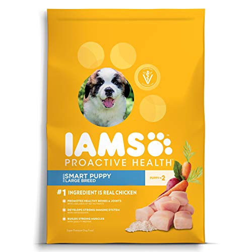 Book Cover Iams Proactive Health Smart Puppy Large Breed Dry Dog Food Chicken, 15 Lb. Bag