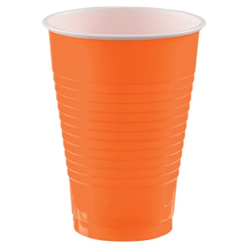 Book Cover Big Party Pack Orange Peel Plastic Cups | 12 oz. | Pack of 50 | Party Supply