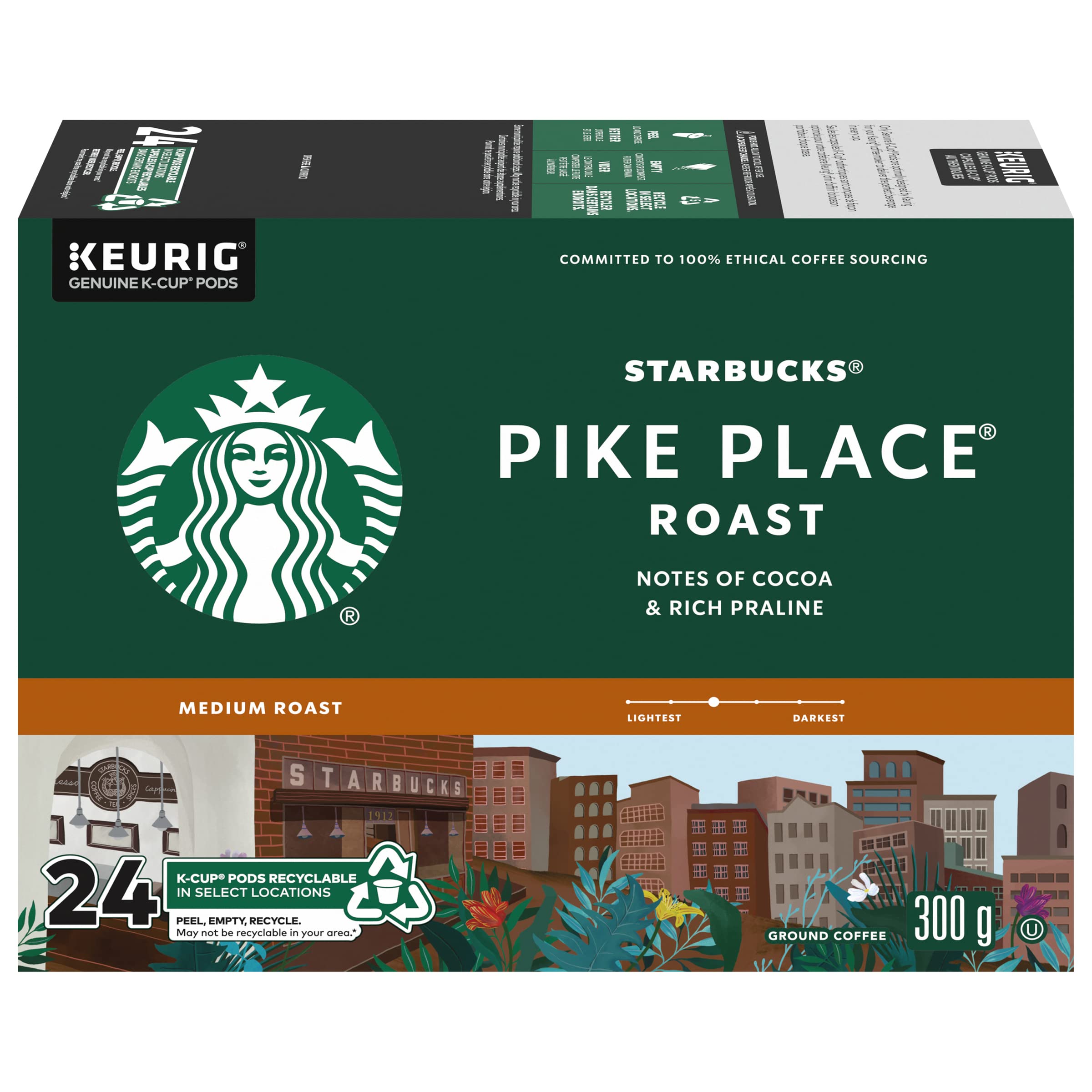 Book Cover Starbucks Pike Place Roast, K-Cup for Keurig Brewers, 24 Count 24 Count (Pack of 1)