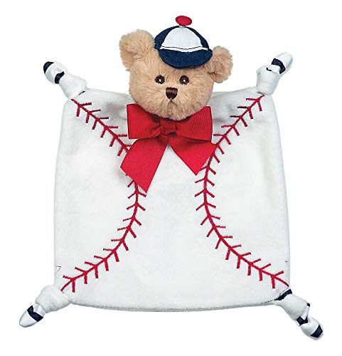Book Cover Bearington Baby Wee Lil' Slugger, Small Baseball Stuffed Animal Lovey Security Blanket, 8