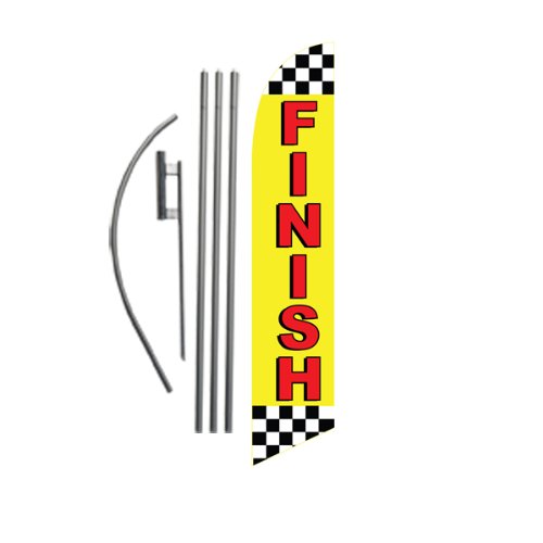 Book Cover Finish Line Marker Advertising Feather Banner Swooper Flag Sign with Flag Pole Kit and Ground Stake