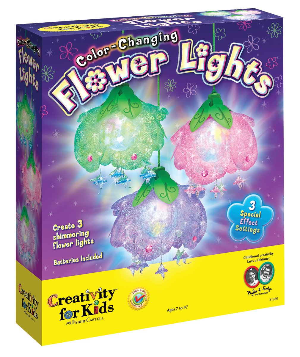 Book Cover Creativity for Kids Color Changing Flower Lights - Kids Room Decor Hanging Lights