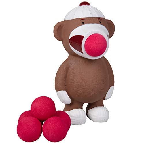 Book Cover Hog Wild Sock Monkey Popper Toy - Shoot Foam Balls Up to 20 Feet - 6 Balls Included - Age 4+