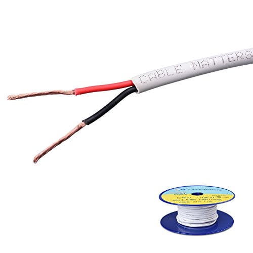 Book Cover Cable Matters 16 AWG CL2 in Wall Rated Oxygen-Free Bare Copper 2 Conductor Speaker Wire (Speaker Cable) 50 Feet