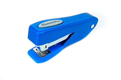 Book Cover Small Office Stapler, PraxxisPro Fortis Compact Grip, Mini Desktop Stapler (Blue)