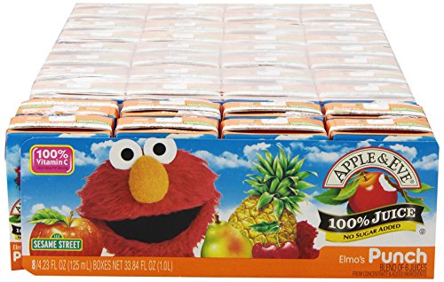 Book Cover Apple & Eve Sesame Street Elmo's Punch, 8 Boxes of 4.23 Fluid-oz., Pack of 5