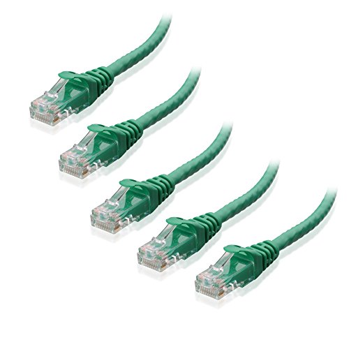 Book Cover Cable Matters 5-Pack Snagless Cat6 Ethernet Cable (Cat6 Cable/Cat 6 Cable) in Green 3 Feet