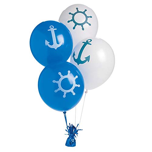 Book Cover Fun Express Nautical Print Latex Balloons - 24 Pieces