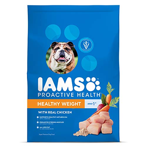 Book Cover IAMS PROACTIVE HEALTH Adult Healthy Weight Control Dry Dog Food with Real Chicken, 15 lb. Bag
