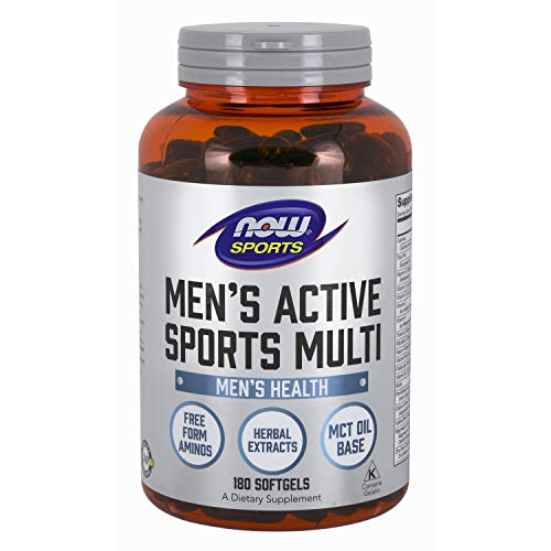 Book Cover NOW Sports Nutrition, Men's Extreme Sports Multi with Free-Form Amino Acids, ZMA®, Tribulus, MCT Oil, and Herbal Extracts, 180 Softgels