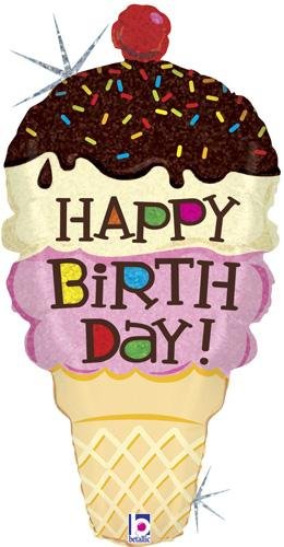 Book Cover Ice Cream Cone Shaped Happy Birthday 33