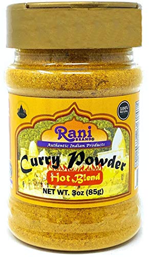 Book Cover Rani Curry Powder Hot Natural 11-Spice Blend 85g (3oz) ~ Salt Free | Vegan | Gluten Friendly | Non-GMO