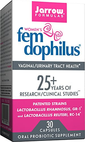 Book Cover Jarrow Formulas Fem-Dophilus, 5 Billion Organisms Per Cap, for Vaginal and Urinary Tract Health, 30 Count (Cool Ship, 3 Pack)