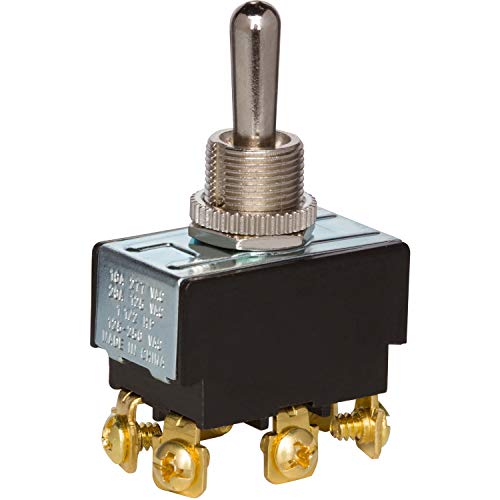 Book Cover Morris Products 2 Pole Toggle Switch – Heavy Duty, DPDT On-Off-On 6 Screw Terminals – Three Positions – Solid Brass, Nickel Plated Bushings - 100,000 Mechanical Life Cycles – CURus Listed, (70110)
