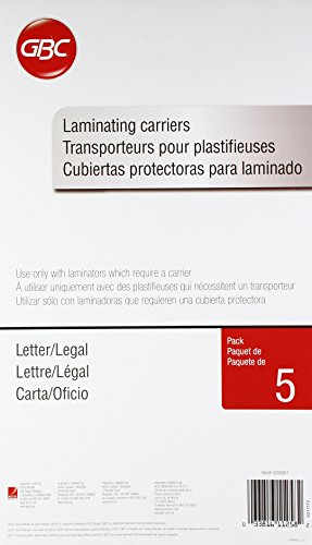 Book Cover Swingline GBC Laminating Carriers, Self Seal Adhesive Laminating Pouches, Letter/Legal Size, 5 Pack (3200061)