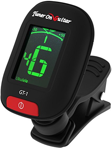 Book Cover Tuner On Guitar Clip-On Tuner for Guitars, Ukulele, Bass, Violin, Chromatic, 360 Degree Rotating, Acoustic, Fast & Accurate, Easy to Use, Auto Power Off, Battery Included.