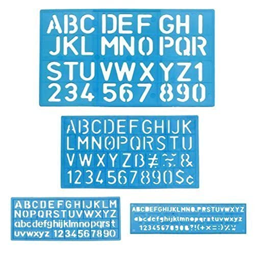 Book Cover 1 x Letter and Number Stencil Sets - Sizes 8, 10, 20, 30mm - Assorted Colors