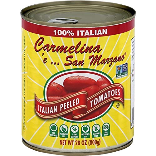 Book Cover Carmelina 'e... San Marzano Italian Whole Peeled Tomatoes in Puree, 28 ounce (Pack of 6)