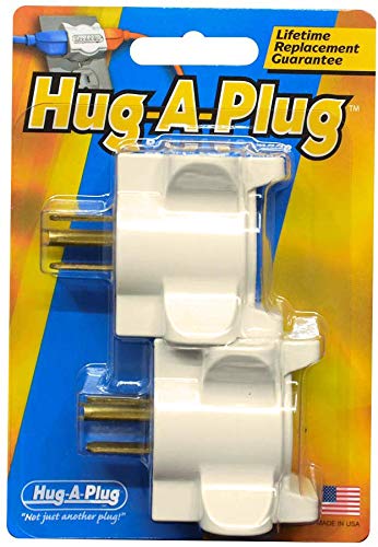 Book Cover Hug-A-Plug Dual Outlet Wall Adapter, Twin Pack Ivory