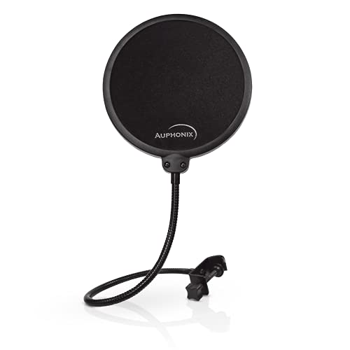 Book Cover Auphonix Pop Filter for Mic - 6-inch Diameter, Dual Layered Microphone Pop Screen for Studio Recording, Podcasts and Streaming - MPF-1﻿