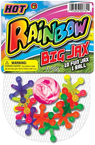 Book Cover Big Jacks Toy Set (1 Pack) by JA-RU. Kids Jax Classic Games Great Party Favors Stocking Stuffer Table Game for kids and Adults Jacks with Bouncy Ball or Pinata Filler in Bulk. 731-1A