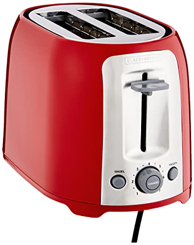 Book Cover BLACK+DECKER 2-Slice Toaster, Red, TR1278RM