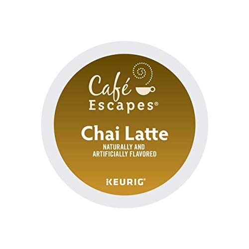 Book Cover Cafe Escapes, Chai Latte Tea Beverage, Single-Serve Keurig K-Cup Pods, 96 Count (4 Boxes of 24 Pods)