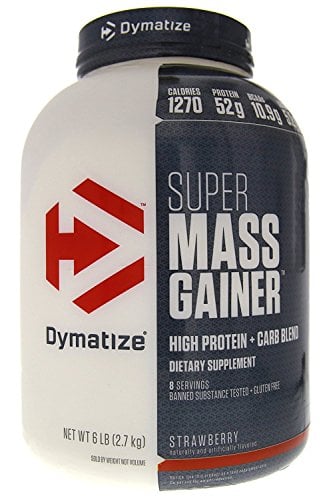 Book Cover Dymatize Super Mass Gainer Strawberry 6 lbs (2,722g)