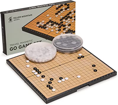 Book Cover Yellow Mountain Imports Medium Magnetic 19x19 Go Game Set Board (28.5-Centimeter) with Single Convex Stones