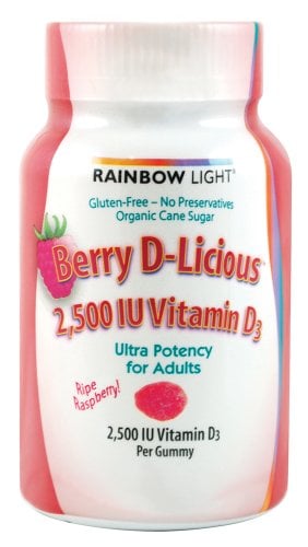 Book Cover Rainbow Light, Vitamin D3 2500 IU Berry D Licious Gummy, 50 Count