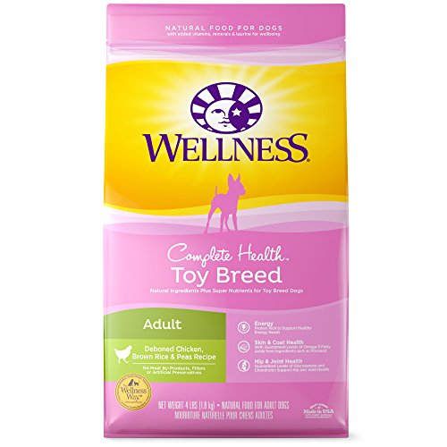 Book Cover Wellness Complete Health Natural Dry Toy Breed Dog Food, Chicken & Rice, 4-Pound Bag