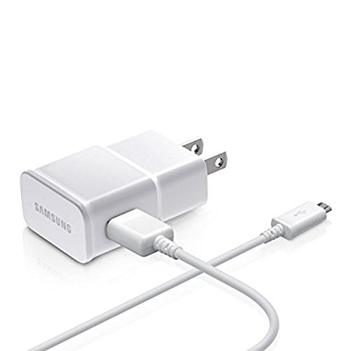 Book Cover Samsung OEM Adapter with USB Sync Charging Cable - Non-Retail Packaging - White