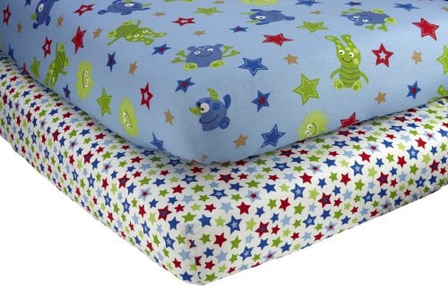 Book Cover Little Bedding by NoJo Monster Babies - 2 Count Crib Sheet Set