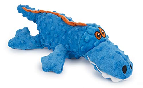 Book Cover goDog Gators With Chew Guard Technology Tough Plush Dog Toy, Blue, Large,1 Count (Pack of 1)
